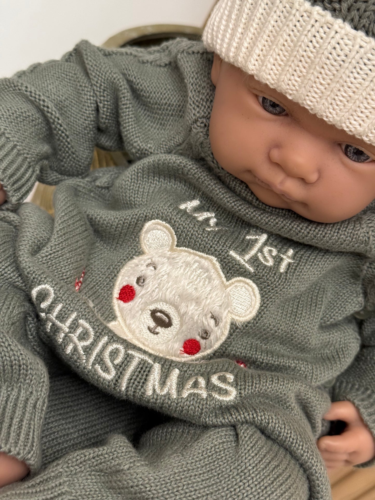 Coordinato in lana il mio primo Natale