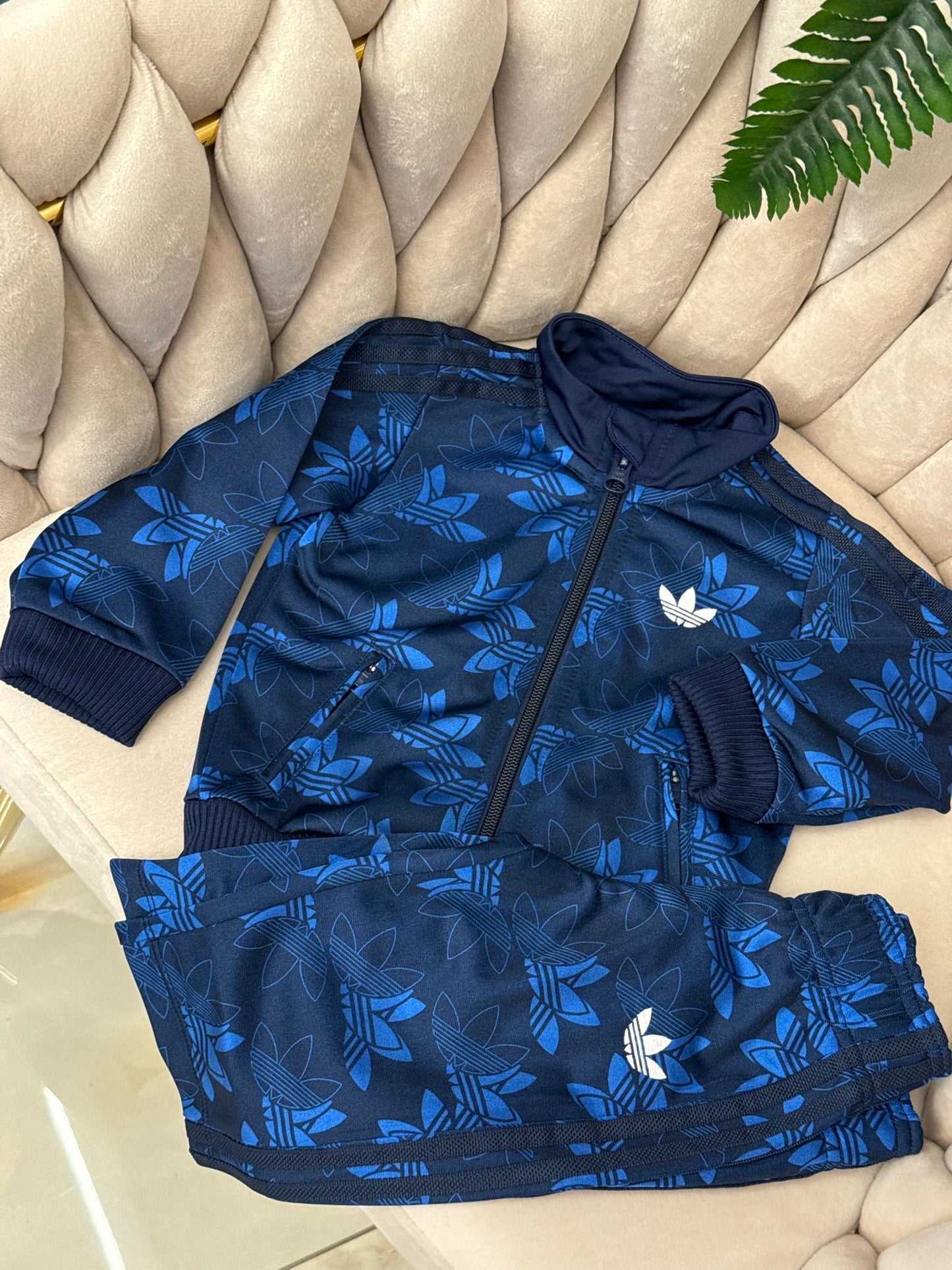 Tuta Adidas blu logo