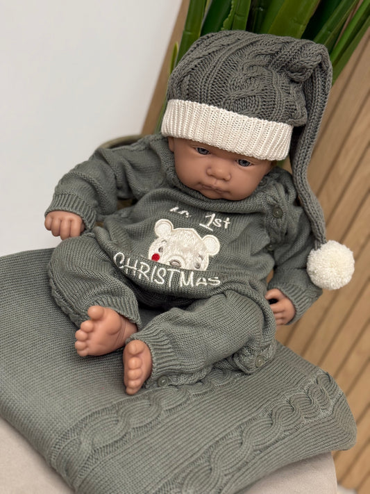 Coordinato in lana il mio primo Natale