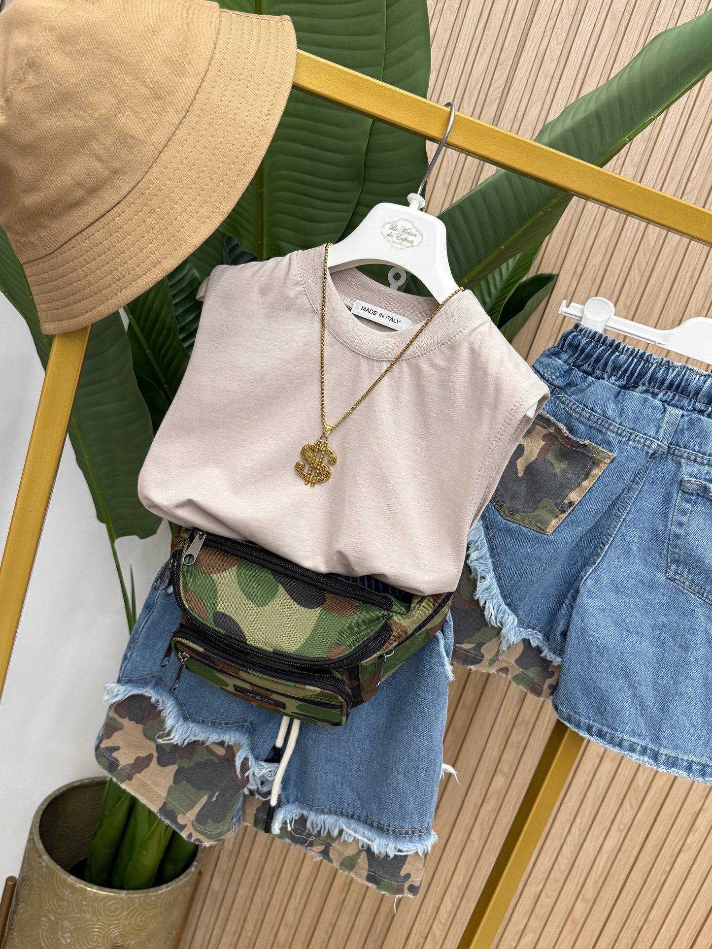 Bermuda Militare in denim Boys