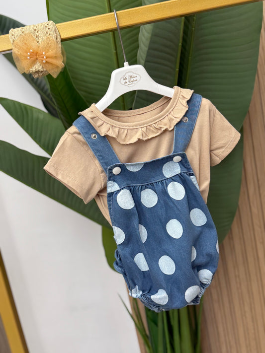 Salopette Denim Pois